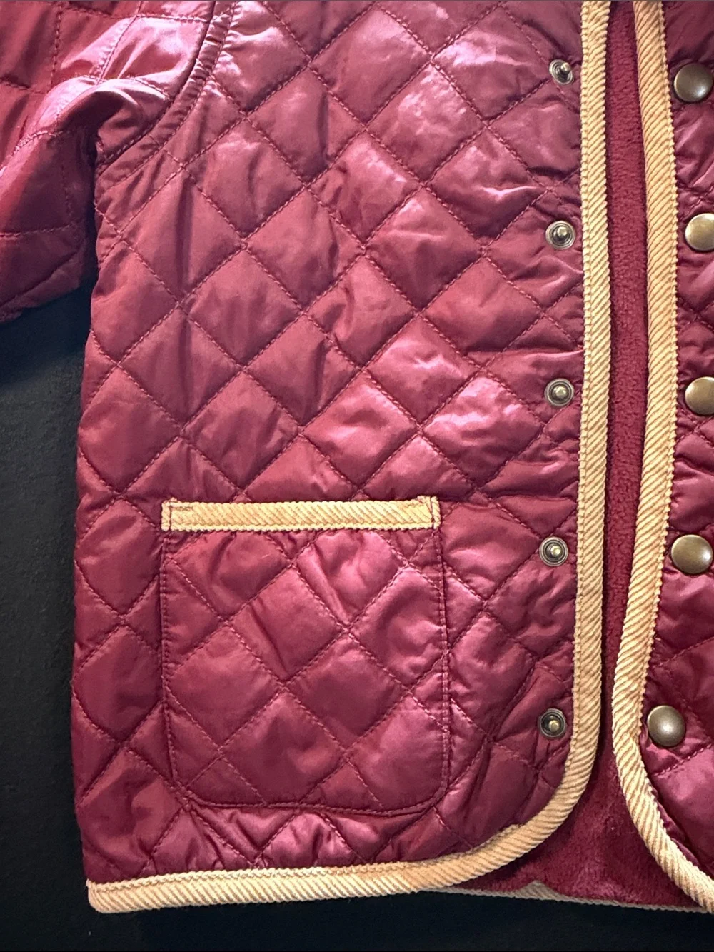 Gymboree Quilted barn jacket Burgundy Jacket with Contrast Trim